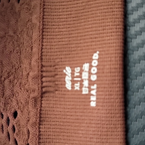 XL AERIE Brown Crop Top Jane Shirt Camisole Tank Front Lace Lined - Picture 3 of 4